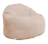 bananair - Puff Salón de Pana Ancho - Suave y Confortable - Puff Pera con Relleno de Espuma Incluido, Óptimo Apoyo para la Espalda - Bean Bag, Sofa Puff Gigante Muy Cómodo (100 cm, Blanco)