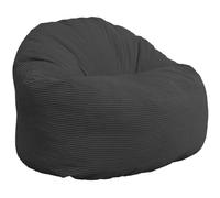 bananair - Puff Salón de Pana Ancho - Suave y Confortable - Puff Pera con Relleno de Espuma Incluido, Óptimo Apoyo para la Espalda - Bean Bag, Sofa Puff Gigante Muy Cómodo (100 cm, Gris Oscuro)