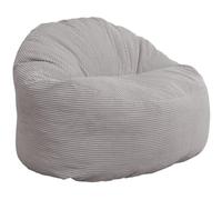 bananair - Puff Salón de Pana Ancho - Suave y Confortable - Puff Pera con Relleno de Espuma Incluido, Óptimo Apoyo para la Espalda - Bean Bag, Sofa Puff Gigante Muy Cómodo (100 cm, Gris Claro)