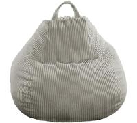 bananair - Puff Salón de Pana - Suave y Cómodo, con Relleno Incluído - Funda Lavable - Puff Pera Práctico y Fácil de Transportar - Bean Bag Versátil, Puff Gamer, Niños (105 x 85 cm, Gris Claro)