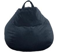bananair - Puff Salón de Pana - Suave y Cómodo, con Relleno Incluído - Funda Lavable - Puff Pera Práctico y Fácil de Transportar - Bean Bag Versátil, Puff Gamer, Niños (120 x 100 cm, Azul Oscuro)