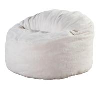 bananair - Puff Salón de Tela Rizada Blanco 100 cm - Suave y Confortable - Puff Pera con Relleno de Espuma Incluido, Óptimo Apoyo para la Espalda - Bean Bag, Sofa Puff Gigante Muy Cómodo