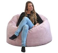 bananair - Puff Salón de Terciopelo Acanalado - Suave y Confortable - Puff Pera con Relleno de Espuma Incluido, Óptimo Apoyo para la Espalda - Bean Bag, Sofa Puff Gigante (100 cm, Rosa)