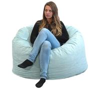 bananair - Puff Salón de Terciopelo Acanalado - Suave y Confortable - Puff Pera con Relleno de Espuma Incluido, Óptimo Apoyo para la Espalda - Bean Bag, Sofa Puff Gigante (100 cm, Verde)