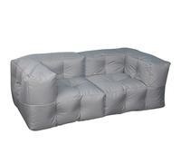 bananair® Sofa 3 Plazas - Conjunto Jardin Exterior - Funda Impermeable y Anti-UV - Relleno de Espuma Cómodo - Convertible en 2 Pufs - Sofá Exterior Terraza - 90 x 180 cm (Gris Claro)