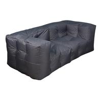 bananair® Sofa 3 Plazas - Conjunto Jardin Exterior - Funda Impermeable y Anti-UV - Relleno de Espuma Cómodo - Convertible en 2 Pufs - Sofá Exterior Terraza - 90 x 180 cm (Gris Oscuro)