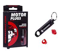 Bananaz Motorplugs - Tapones de protección auditiva para Motociclistas y Amigos de Deportes de Motor, 1 cm, Color Rojo