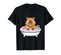 Bañando Capybara Cartoon Cute Water Pig en diseño de bañera Camiseta