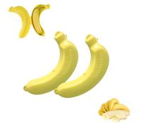 Bananenbox Set de 2 cajas amarillas para plátanos grandes 100% libre de BPA Caja de almacenamiento para trabajo, escuela, viajes, plátanos para plátanos frescos y almacenamiento seguro, apto para