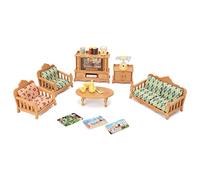 BananMelonBM Juego de casa de muñecas de muebles para casa de muñecas para niños, accesorios de casa de muñecas en miniatura, 22 piezas, sala de estar familiar, sofá, TV
