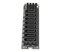 banapoy Adaptador M.2 a 3.0 de 8 Puertos, Tarjeta de Expansión de Llave PCIe 3.0 X2 M con Disipador Térmico de Aluminio, para HDD SSD NAS Server Compatible con Window Mac OS