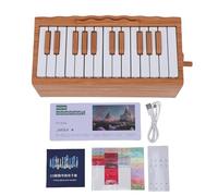 banapoy Calendario de Piano 2026, Calendario de Escritorio de Piano Reproducible con 25 Teclas con 52 Canciones Simplificadas, 8 Modos de Instrumento, Mini de (Color madera)