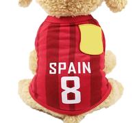 banapoy Camiseta de la Copa Mundial para Perros, Chaleco de Verano Transpirable, Lindo y Vivo para Perros Cachorros con Dobladillo de Bloqueo Delicado, Estilo Clásico Informal Moda (L)