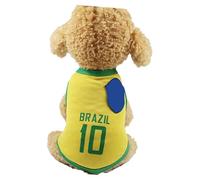 banapoy Camiseta de la Copa Mundial para Perros, Chaleco de Verano Transpirable, Lindo y Vivo para Perros Cachorros con Dobladillo de Bloqueo Delicado, Estilo Clásico Informal Moda (L)