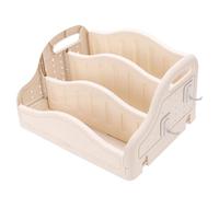 banapoy Estantería para Niños de 3 Niveles, Estanterías para Libros de Guardería, Estantería Portátil Pequeña para Almacenamiento de Libros, Rincón de Lectura para Niños Pequeños (Blanco Crema)