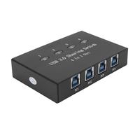 banapoy Interruptor para Compartir Impresora, Conmutación Manual USB 3.0 Transferencia Rápida de Datos Interruptor para Compartir Impresora de 4 Puertos, Dispositivo para USB con Plug and Play Sin