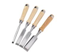 banapoy Juego de 4 Cinceles para Madera, Cinceles para Carpintería 10 20 24 32Mm, Hojas Acero CRV con Filo Biselado y Mangos de Madera Resistentes para Tallado Proyectos bricolaje