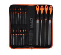 banapoy Juego Limas Metal, Kit Limas Manuales Acero 19 Piezas con 4 Acero, 14 Agujas, 1 Cepillo, 1 Bolsa Almacenamiento, para Carpintería Metal,Mangos Ergonómicos