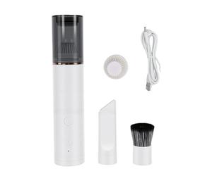 banapoy Mini Aspiradora de Mano Inalámbrica, Aspiradora de Escritorio Portátil para Café Molido, Limpiador Polvo Café con Cepillo Suave, para Interior de Automóvil, Teclado, Cajón (White)