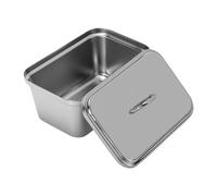 banapoy Plato de Mantequilla Acero Inoxidable con Tapa, Recipiente Mantequilla 600Ml, Recipiente para Verduras Almacenamiento Sebo Caja Almacenamiento Queso para Postres, Galletas