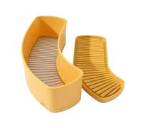banapoy Rebanador de Plátano, Herramienta de Corte de Frutas de Acero Inoxidable para Fresa, Pepino, Huevo, Perrito Caliente, Uva, Aguacate, Fiambre, Utensilio de Cocina, Portátil (YELLOW)