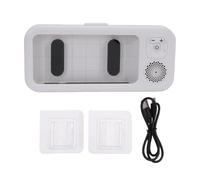 banapoy Soporte Inalámbrico para Teléfono de Ducha con Altavoz a Prueba de Agua, Sonido Envolvente de 360°, Funda para Teléfono de Ducha, Ventosa para Baño, para Menos de 7 Pulgadas (White)