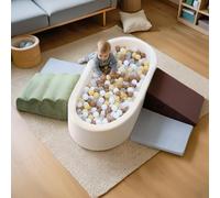 BanaSuper 5 Bloques de Espuma con Piscina de Bolas XXL (Sin Pelotas) | Set de Escalada Infantil para Niños | Gimnasio Interior para Bebés | Bloques de Construcción | Motricidad y Creatividad