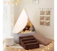 BanaSuper Bloques de Espuma 4-en-1 para Bebés | con Piscina de Bolas XXL (Sin Pelotas) & Tienda Infantil | Gimnasio Interior de Escalada | Juguete Motricidad para Casa y Guardería