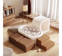 BanaSuper Bloques de Espuma para Niños con Piscina de Bolas, Equipo de Juego Blando para Niños Pequeños, Climb & Crawl Parque Infantil de Espuma, Juguete Montessori Piscina de Bolas (Sin Pelotas)