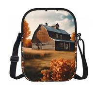 BANBADP Bolso de hombro estampado de granero de otoño para mujer, bolso cruzado compacto con correa ajustable para viajes y fiestas