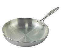 BanBe Wok Cookery Sartén de acero inoxidable Olla para cocinar Olla para sopa Huevo frito antiadherente Sin freidora Olla para freír Cocina de inducción Estufa de gas (tamaño: 24 cm) (Onecolor 28 cm)