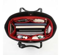 banbeln Organizador de bolso con forro de tela suave para mujer, inserto ligero para bolso con bolsillo con cremallera (Red, SM)