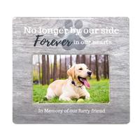 Banberry Designs Pet Memorial Frame, ya no a nuestro lado para siempre en nuestros corazones, en memoria de nuestro amigo peludo - Regalo de simpata