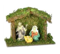 Banberry disea el conjunto de natividad infantil con establo de madera Mara Joseph Jesus Creche Sagrada Familia Set Dimensiones de figuras que var