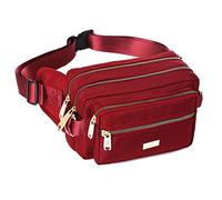 Banbituy Riñonera de moda extragrande para hombres y mujeres, riñonera impermeable para senderismo, correr, ciclismo, gimnasio, deportes al aire libre, viajes, bolsa de cinturón, Granate, XL, moda