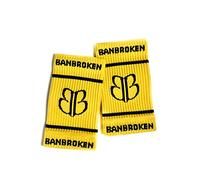 BANBROKEN Muñequeras para el Sudor, compresión Wristbands, Sweatband para Deporte, Tenis, Padel, CrossTrain, Gimnasio, Fitness, Unisex -Talla Única (2unds) (Knitted Amarillo)