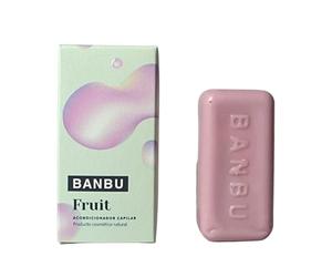 BANBU Acondicionador de cabello sólido Fruit Cabello Rizado Antioxidante 50 gr. Aroma a Fresa Vegano Fabricado en España
