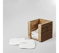 Banbu Discos desmaquillantes reutilizables – Algodón orgánico 9x9 cm Pack de 4 con bolsa (Blanco)