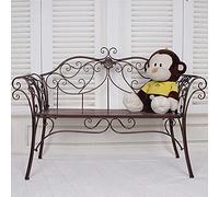 Banc de Parc, Banc de Jardin, Banc d'arrière-Cour, Banc de Jardin de Terrazse, Banc d'exté-en métal, Banc de Salon de Balcon Avec dossier, sièges de Cour Avec Cadre en fonte (color: negro)