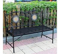 Banc de Parc, Banc de Jardin, Banc d'arrière-Cour, Banc de Parc de Terrazse, Banc d'extérieur, Banc de Jardin en fonte résistant aux intempéries et à la ruille, Banc décoratif 2 Places Avec do