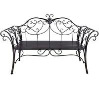 Banc de Parc, Banc de Jardin, Bancs d'arrière-Cour, Banc de Jardin extérieur, bancs de terraza, Banc de Cour en fonte anticorrosion et antiruille, Banc 2 Places Confortable (color: rosa) (negro