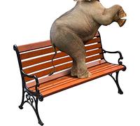 Banc de Parc Banc de Jardin, bancs d'arrière-Cour, Banc de Parc de terrasse de Jardin, bancs d'extérieur, Banc de Patio résistant aux intempéries Avec Cadre en fonte et Bois massif anticorrosion,