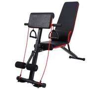 Banca de Mancuernas Ajustable, Silla de Fitness Multifuncional, 6-en-1 para Curl, Tabla Abdominal, Silla Romana, 7 Posiciones Respaldo, Plegable, 300kg, Gimnasio Casa