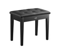 Banca de Piano con Almacenamiento, Asiento Acolchado y Estante de Madera para Libros VEVOR