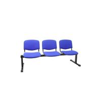 Piqueras y Crespo - Bancada Pozocañada B3ARAN229, 3 plazas, hierro negro, tapizado Aran azul