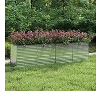 Bancal alto balcón invernadero balcón parterre jardín bancal alto 320 x 80 x 77 cm acero galvanizado plateado para jardines, terrazas, céspedes