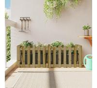 Bancal alto de madera de pino tratado a presión | diseño de valla de listones 150 x 50 x 50 cm | resistente a la intemperie y duradero para jardín, terraza | ideal para cultivo de verduras orgánicas y