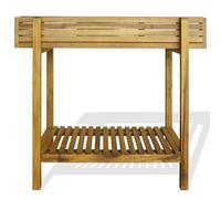 Bancal de madera de acacia con revestimiento de zinc, para verduras y flores, duradero y resistente a la intemperie, altura práctica para jardinería que cuida la espalda