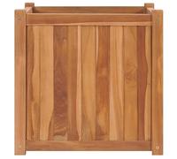 Bancal de madera maciza de teca, 50 x 50 x 50 cm, para verduras y hierbas, madera de teca finamente pulida con tratamiento de madera a base de agua, duradero y resistente a la intemperie