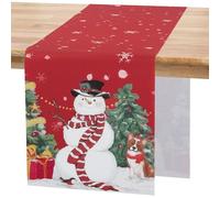 Banchif Caminos de Mesa Lavables, Caminos de mesade Doble Cara Navidad Invierno / Navidad Resistentes al Calor Antideslizante Fácil de Limpiar y Impermeable Juego de 30x 180 CM